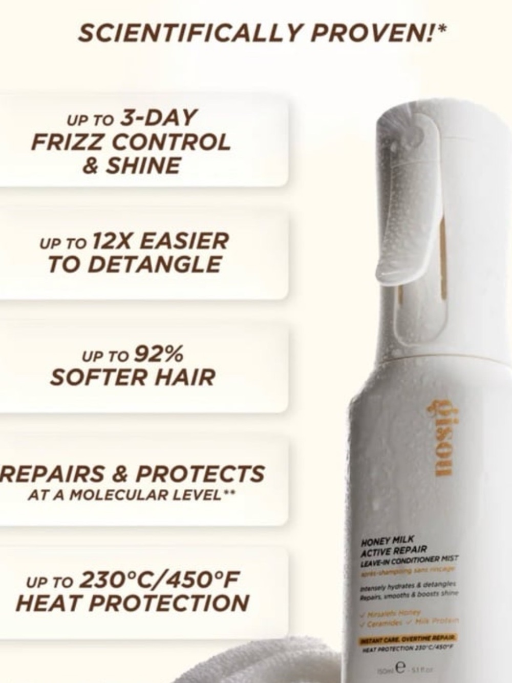 Gisou Honey Milk Active Repair Leave-In Conditioner Mist — New Full Size - Picture 4 of 5